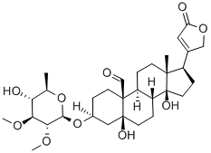 CAS#: 11037-26-6， 5,14-Dihydroxy-3-(5-Hydroxy-3,4-Dimethoxy-6-Methyloxan-2-Yl)Oxy-13-Methyl-17-(5-Oxo-2H-Furan-3-Yl)-2,3,4,6,7,8,9,11,12,15,16,17-Dodecahydro-1H-Cyclopenta[a]Phenanthrene-10-Carbaldehyde