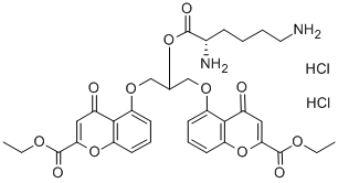 CAS#: 110816-78-9， Ethyl 5-[2-[(2S)-2,6-Diaminohexanoyl]Oxy-3-(2-Ethoxycarbonyl-4-Oxochromen-5-Yl)Oxypropoxy]-4-Oxochromene-2-Carboxylate Dihydrochloride