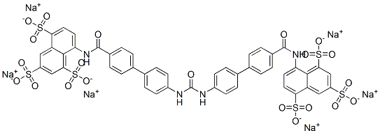 CAS#: 111129-59-0， 8-[[4-[4-[[4-[4-[(4,6,8-Trisulfonaphthalen-1-Yl)Carbamoyl]Phenyl]Phenyl]Carbamoylamino]Phenyl]Benzoyl]Amino]Naphthalene-1,3,5-Trisulfonic Acid