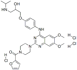 CAS#: 111218-85-0， Furan-2-Yl-[4-[4-[[4-[2-Hydroxy-3-(Propan-2-Ylamino)Propoxy]Phenyl]Amino]-6,7-Dimethoxyquinazolin-2-Yl]Piperazin-1-Yl]Methanone Trihydrochloride