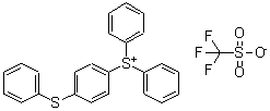 structure of CAS# 111281-12-0, (4-Phenylthiophenyl)Diphenylsulfonium Triflate;Diphenyl(4-thiophenylphenyl)sulfonium triflate;MFCD02683569