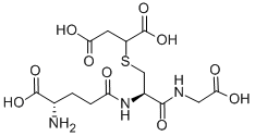 结构式 CAS# 1115-52-2, 2-[(2R)-2-氨基-3-[[(4S)-4-氨基-5-羟基-5-氧代戊酰]-(羧甲基)氨基]-3-氧代丙基]硫基丁二酸