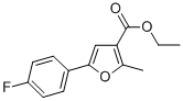 structure of CAS# 111787-83-8, 5-(4-Fluorophenyl)-2-Methyl-3-Furancarboxylic Acid Ethyl Ester;ETHYL 5-(4-FLUOROPHENYL)-2-METHYL-3-FUROATE