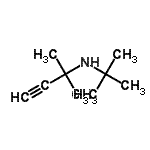 结构式 CAS# 1118-17-8, 2-甲基-N-(2-甲基-2-丙基)-3-丁炔-2-胺