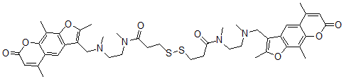 CAS#: 112250-61-0， 3,3'-Dithiobis[N-methyl-N-[2-[methyl[(2,5,9-trimethyl-7-oxo-7H-furo[3,2-g][1]benzopyran-3-yl)methyl]amino]ethyl]propanamide]