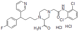CAS#: 112415-83-5， 4-[2-[(2,6-Dichlorophenyl)Amino]-2-Oxoethyl]-1-[4-(4-Fluorophenyl)-4-Pyridin-3-Ylbutyl]Piperazine-2-Carboxamide Dihydrochloride