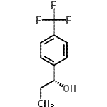 structure of CAS# 112777-69-2, (1R)-1-[4-(Trifluoromethyl)Phenyl]-1-Propanol;(1R)-(+)-1-[4-(Trifluoromethyl)phenyl]propan-1-ol 97%;(R)-1-(4-Trifluoromethylphenyl)-1-propanol;(R)-1-[4-(Trifluoromethyl)phenyl]propan-1-ol