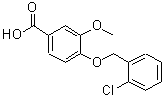 结构式 CAS# 113457-27-5, 4-[(2-氯苄基)氧基]-3-甲氧基苯甲酸