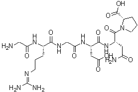 structure of CAS# 114681-65-1, Glycyl-N<Sup>5</Sup>-(Diaminomethylene)-L-Ornithylglycyl-L-alpha-Aspartyl-L-Asparaginyl-L-Proline;glycyl-L-arginylglycyl-L-?-aspartyl-L-asparaginyl-L-proline;RGD peptide