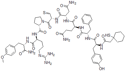 CAS#: 114872-15-0， (2S)-N-[(2S)-4-Amino-1-[[(2R)-1-[(2S)-2-[[(2S)-1-[[(2S)-1-Amino-3-(4-Methoxyphenyl)-1-Oxopropan-2-Yl]Amino]-5-(Diaminomethylideneamino)-1-Oxopentan-2-Yl]Carbamoyl]Pyrrolidin-1-Yl]-1-Oxo-3-Sulfanylidenepropan-2-Yl]Amino]-1,4-Dioxobutan-2-Yl]-2-[[(2S)-2-[[(2S)-3-(4-Hydroxyphenyl)-2-[[2-(1-Sulfanylcyclohexyl)Acetyl]Amino]Propanoyl]Amino]-3-Phenylpropanoyl]Amino]Pentanediamide