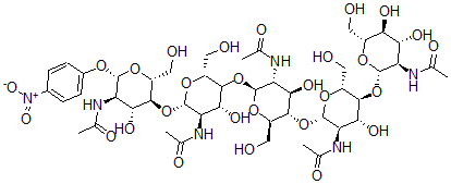 CAS#: 114882-45-0， N-[(2S,3R,4R,5S,6R)-5-[(2S,3R,4R,5S,6R)-3-Acetamido-5-[(2S,3R,4R,5S,6R)-3-Acetamido-4,5-Dihydroxy-6-(Hydroxymethyl)Oxan-2-Yl]Oxy-4-Hydroxy-6-(Hydroxymethyl)Oxan-2-Yl]Oxy-2-[(2R,4R,5R,6S)-5-Acetamido-6-[(2R,3S,4R,5R,6S)-5-Acetamido-4-Hydroxy-2-(Hydroxymethyl)-6-(4-Nitrophenoxy)Oxan-3-Yl]Oxy-4-Hydroxy-2-(Hydroxymethyl)Oxan-3-Yl]Oxy-4-Hydroxy-6-(Hydroxymethyl)Oxan-3-Yl]Acetamide