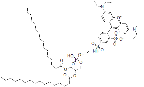 CAS#: 115044-45-6， 5-[2-[2,3-Bis(1-oxohexadecoxy)propoxy-hydroxyphosphoryl]oxyethylsulfamoyl]-2-(3-diethylamino-6-diethylazaniumylidene-9-xanthenyl)benzenesulfonate