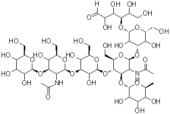 CAS#: 115236-58-3， 6-Deoxy-alpha-L-Glycero-Hexopyranosyl-(1->3)-[beta-D-Glycero-Hexopyranosyl-(1->3)-2-Acetamido-2-Deoxy-beta-D-Threo-Hexopyranosyl-(1->3)-beta-D-Threo-Hexopyranosyl-(1->4)]-(2xi)-2-Acetamido-2-Deoxy-Bet A-D-Arabino-Hexopyranosyl-(1->3)-beta-D-Threo-Hexopyranosyl-(1->4)-D-Glycero-Hexose