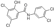 structure of CAS# 1154-59-2, 3,5-Dichloro-N-(3,4-Dichlorophenyl)-2-Hydroxy-Benzamide;3,5-Dichloro-N-(3,4-Dichlorophenyl)-2-Hydroxy-Benzamide;Oprea1_173387;3,3',4',5-Tetrachlorosalicylanilide