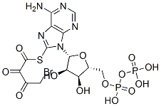 CAS#: 115678-78-9， [(2R,3S,4R,5R)-5-[6-Amino-8-(4-Bromo-2,3-Dioxobutyl)Sulfanylpurin-9-Yl]-3,4-Dihydroxyoxolan-2-Yl]Methyl Phosphono Hydrogen Phosphate
