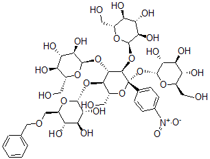 CAS#: 115850-12-9， 4-Nitrophenyl-O-(6-O-Benzyl)-Glucopyranosyl(1--4)-O-Glucopyranosyl(1--4)-O-Glucopyranosyl(1--4)-O-Glucopyranosyl(1--4)-Glucopyranoside