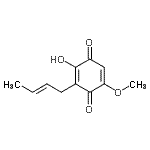 CAS 登录号：116138-71-7， 3-[(2E)-2-丁烯-1-基]-2-羟基-5-甲氧基-1,4-苯醌