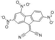 structure of CAS# 1172-02-7, 2-(2,4,7-Trinitrofluoren-9-Ylidene)Propanedinitrile;2-(2,4,7-Trinitro-9-Fluorenylidene)Propanedinitrile;2-(2,4,7-Trinitrofluoren-9-Ylidene)Malononitrile;St5331244