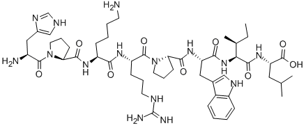 CAS#: 117442-28-1， L-Histidyl-L-Prolyl-L-Lysyl-L-Arginyl-L-Prolyl-L-Tryptophyl-L-Isoleucyl-L-Leucine