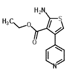 structure of CAS# 117516-88-8, Ethyl 2-Amino-4-(4-Pyridinyl)-3-Thiophenecarboxylate;ethyl 2-amino-4-(4-pyridinyl)-3-thiophenecarboxylate;ethyl 2-amino-4-(pyridin-4-yl)thiophene-3-carboxylate;MFCD01922021