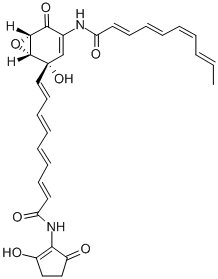 CAS#: 117778-57-1， (2E,4E,6E,8E)-N-[(1R,2S,6S)-2-Hydroxy-2-[(1E,3E,5E,7E)-9-[(2-Hydroxy-5-Oxo-1-Cyclopentenyl)Amino]-9-Oxonona-1,3,5,7-Tetraenyl]-5-Oxo-7-Oxabicyclo[4.1.0]Hept-3-En-4-Yl]Deca-2,4,6,8-Tetraenamide