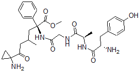 CAS#: 117783-82-1， Methyl (2R)-6-(1-Aminocyclopropyl)-2-[[2-[[(2R)-2-[[(2S)-2-Amino-3-(4-Hydroxyphenyl)Propanoyl]Amino]Propanoyl]Amino]Acetyl]Amino]-4-Methyl-6-Oxo-2-Phenylhexanoate