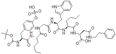 CAS#: 117829-60-4， N2-(N-(N-(N-(N-(N-((1,1-dimethylethoxy)carbonyl)-O-sulfo-L-tyrosyl)-L-norleucyl)glycyl)-L-tryptophyl)-L-norleucyl)-N-(2-phenylethyl)-L-alpha-Asparagine