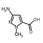 structure of CAS# 117860-54-5, 3-Amino-1-Methyl-1H-Pyrazole-5-Carboxylic Acid;3-amino-1-methylpyrazole-5-carboxylic acid;5-Amino-2-methyl-2H-pyrazole-3-carboxylic acid;MFCD06805281