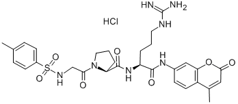 结构式 CAS# 117961-27-0, N-对甲苯磺酰基-甘氨酰-脯氨酰-精氨酸 7-酰胺基-4-甲基香豆素盐酸盐
