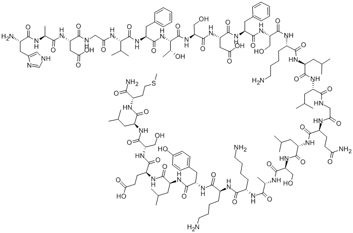 CAS#: 118025-43-7， L-Histidyl-L-Alanyl-L-alpha-Aspartylglycyl-L-Valyl-L-Phenylalanyl-L-Threonyl-L-Seryl-L-alpha-Aspartyl-L-Phenylalanyl-L-Seryl-L-Lysyl-L-Leucyl-L-Leucylglycyl-L-Glutaminyl-L-Leucyl-L-Seryl-L-Alanyl-L-Lysyl-L-Lysyl-L-Tyrosyl-L-Leucyl-L-alpha-Glutamyl-L-L-Methioninamide
