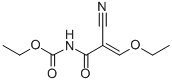 structure of CAS# 1187-34-4, N-(2-Cyano-3-Ethoxy-1-Oxo-2-Propen-1-Yl)-Carbamic Acid Ethyl Ester;Ethyl N-(2-Cyano-3-Ethoxyprop-2-Enoyl)Carbamate;Ethyl N-(2-Cyano-3-Ethoxy-Prop-2-Enoyl)Carbamate;Ethyl N-[(E)-2-Cyano-3-Ethoxy-Prop-2-Enoyl]Carbamate