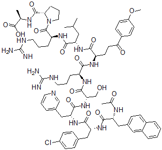 CAS 登录号：119018-01-8， N-Ac(2)-Nal(1)-4-Chloro-Phe(2)-3-Pal(3)-Arg(5)-5-(4-Methoxyphenyl)-5-Oxo-2-Aminopentanoic Acid(6)-Ala(10)-Lhrh