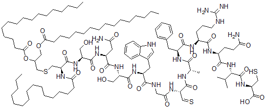 CAS#: 119290-15-2， Palmitoyl(3)-cysteinyl-seryl-(HIV-2(593-603)cyclic disulfide)
