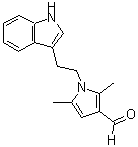 结构式 CAS# 119636-71-4, 1-[2-(1H-吲哚-3-基)乙基]-2,5-二甲基-1H-吡咯-3-甲醛