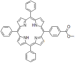 structure of CAS# 119730-06-2, Methyl 4-(10,15,20-triphenyl-5-porphyrinyl)benzoate;5-(4-METH<wbr>OXYCARBON<wbr>YLPHENYL)<wbr>-10,15,20<wbr>-TRIPHENY<wbr>L-21H,23H<wbr>-PORPHINE;5-(4-Methoxycarbonylphenyl)-10,15,20-triphenylporphyrin