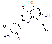 CAS#: 119730-90-4， 5,7-Dihydroxy-2-(4-Hydroxy-3,5-Dimethoxyphenyl)-8-(3-Methylbut-2-Enyl)Chromen-4-One