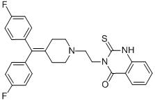 structure of CAS# 120166-69-0, 3-[2-[4-[Bis(4-Fluorophenyl)Methylene]-1-Piperidinyl]Ethyl]-2,3-Dihydro-2-Thioxo-4(1H)-Quinazolinone;3-[2-[4-[Bis(4-Fluorophenyl)Methylene]-1-Piperidyl]Ethyl]-2-Thioxo-1H-Quinazolin-4-One;3-[2-[4-[Bis(4-Fluorophenyl)Methylene]-1-Piperidinyl]Ethyl]-2-Thioxo-1H-Quinazolin-4-One;R 59 949