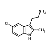 structure of CAS# 1203-95-8, 2-(5-Chloro-2-Methyl-1H-Indol-3-Yl)Ethanamine;2-(5-Chloro-2-methyl-1H-indol-3-yl)ethanamine;2-(5-chloro-2-methyl-1H-indol-3-yl)ethanamine hydrochloride;2-(5-Chloro-2-methyl-1H-indol-3-yl)-ethylamine