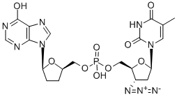 CAS#: 121135-53-3， 3'-Azido-3'-deoxythymidilyl-(5',5')-2',3'-dideoxy-5'-inosinic acid