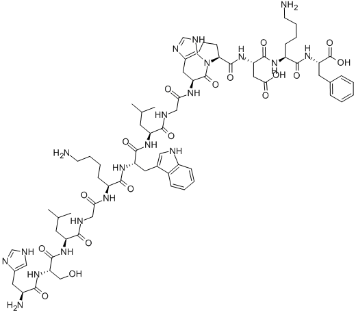 CAS#: 122018-58-0， L-Histidyl-L-Seryl-L-Leucylglycyl-L-Lysyl-L-Tryptophyl-L-Leucylglycyl-L-Histidyl-L-Prolyl-L-alpha-Aspartyl-L-Lysyl-L-Phenylalanine