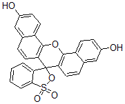 CAS#: 122079-36-1， Spiro(3H-2,1-benzoxathiole-3,7'-(7H)dibenzo(c,h)xanthene)-3',11'-diol, 1,1-dioxide