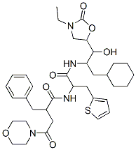 CAS#: 122225-00-7， N-(2-((1-(Cyclohexylmethyl)-2-(3-Ethyl-2-Oxo-5-Oxazolidinyl)-2-Hydroxyethyl)Amino)-2-Oxo-1-(2-Thienylmethyl)Ethyl)-gamma-Oxo-alpha-(Phenylmethyl)-4-Morpholinebutanamide