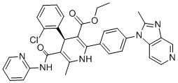 CAS#: 122957-06-6， Ethyl (4R)-4-(2-Chlorophenyl)-6-Methyl-2-[4-(2-Methylimidazo[4,5-c]Pyridin-1-Yl)Phenyl]-5-(Pyridin-2-Ylcarbamoyl)-1,4-Dihydropyridine-3-Carboxylate