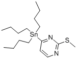 structure of CAS# 123061-49-4, 2-(Methylthio)-4-(Tributylstannyl)-Pyrimidine;2-Methylthio-4-(Tri-N-Butylstannyl)Pyrimidine, 96%;Pyrimidine, 2-(Methylthio)-4-(Tributylstannyl)-;4-(Tributylstannyl)-2-(Methylthio)Pyrimidine