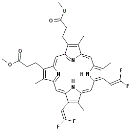 CAS#: 123279-53-8， 7,12-Bis(2,2-Difluoroethenyl)-3,8,13,17-Tetramethyl-21H,23H-Porphine-2,18-Dipropanoic Acid Dimethyl Ester