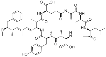 CAS#: 123304-10-9， 15-[(4-Hydroxyphenyl)Methyl]-18-[(1Z,3E)-6-Methoxy-3,5-Dimethyl-7-Phenylhepta-1,3-Dienyl]-1,5,12,19-Tetramethyl-2-Methylidene-8-(2-Methylpropyl)-3,6,9,13,16,20,25-Heptaoxo-1,4,7,10,14,17,21-Heptazacyclopentacosane-11,22-Dicarboxylic Acid