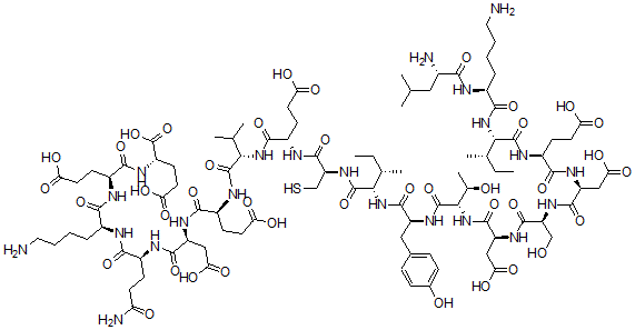 CAS#: 123380-67-6， L-leucyl-L-lysyl-L-isoleucyl-L-alpha-glutamyl-L-alpha-aspartyl-L-seryl-L-alpha-aspartyl-L-threonyl-L-tyrosyl-L-isoleucyl-L-cysteinyl-L-alpha-glutamyl-L-valyl-glutamyl-L-alpha-aspartyl-L-glutaminyl-L-lysyl-alpha-glutamyl-L-Glutamic acid