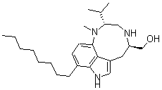 CAS#: 123597-54-6， (2R,5R)-2,3,4,5,6,8-Hexahydro-1-Methyl-2-(1-Methylethyl)-9-Octyl-1H-Pyrrolo[4,3,2-gh]-1,4-Benzodiazonine-5-Methanol
