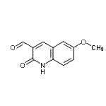 structure of CAS# 123990-78-3, 6-Methoxy-2-Oxo-1,2-Dihydro-3-Quinolinecarbaldehyde;2-hydroxy-6-methoxy-3-quinolinecarbaldehyde;6-Methoxy-2-oxo-1,2-dihydro-quinoline-3-carbaldehyde;MFCD02227056