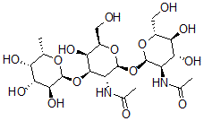 CAS#: 124040-67-1， O-Fucopyranosyl-(1-3)-O-(2-acetamido-2-deoxyglucopyranosyl)-(1-6)-2-acetamido-2-deoxygalactopyranoside